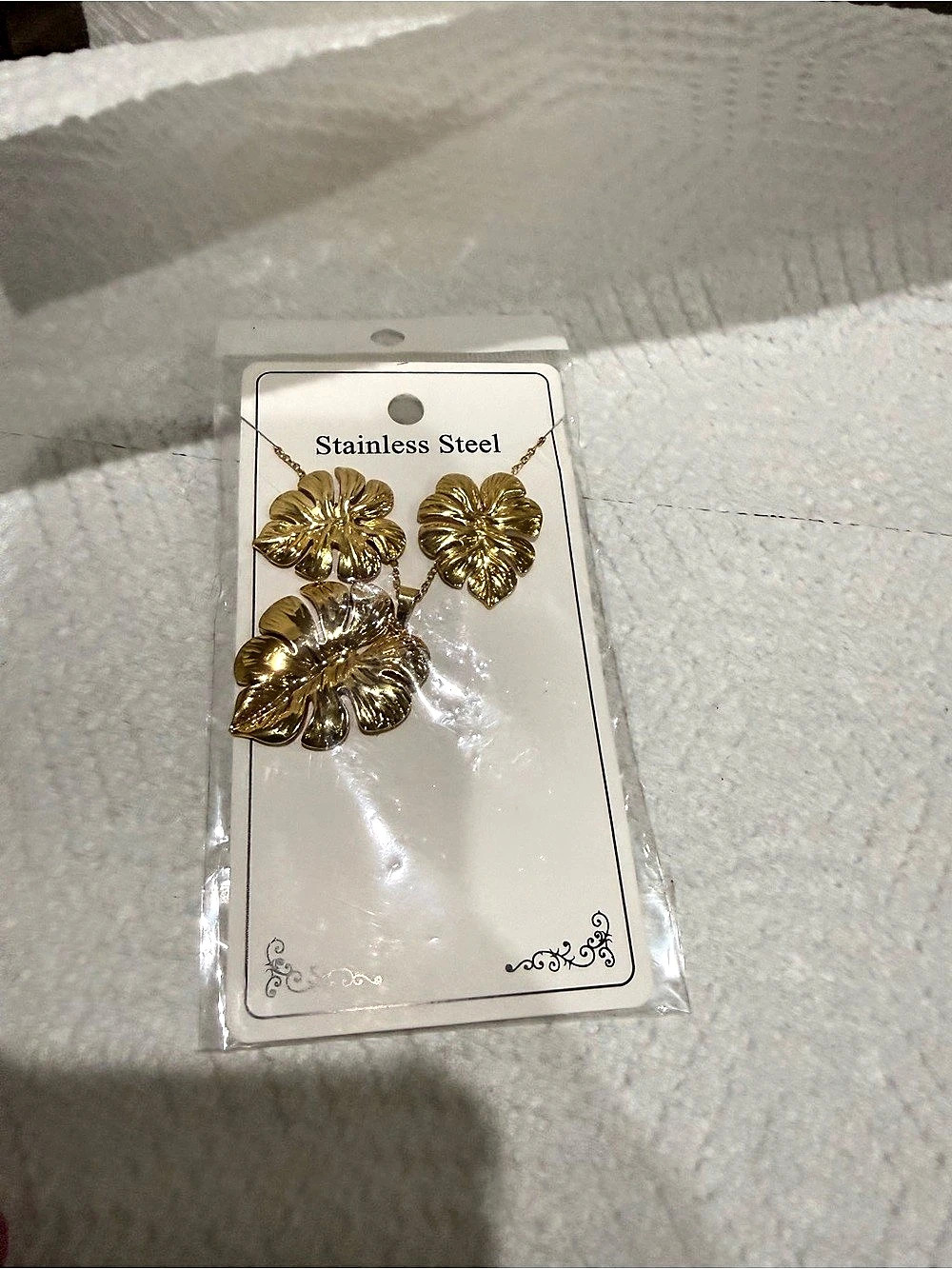 Gold-Tone Stainless Steel Jewelry Set NWT